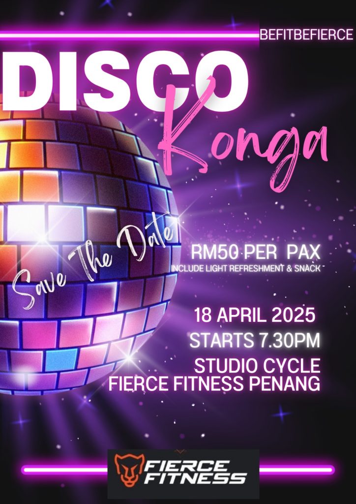 Disco Konga on 18 April 2025 – A high-energy fusion of cardio, boxing, dance, and body sculpting set to electrifying beats! Sweat, sculpt, and burn calories while having the time of your life on the dance floor!