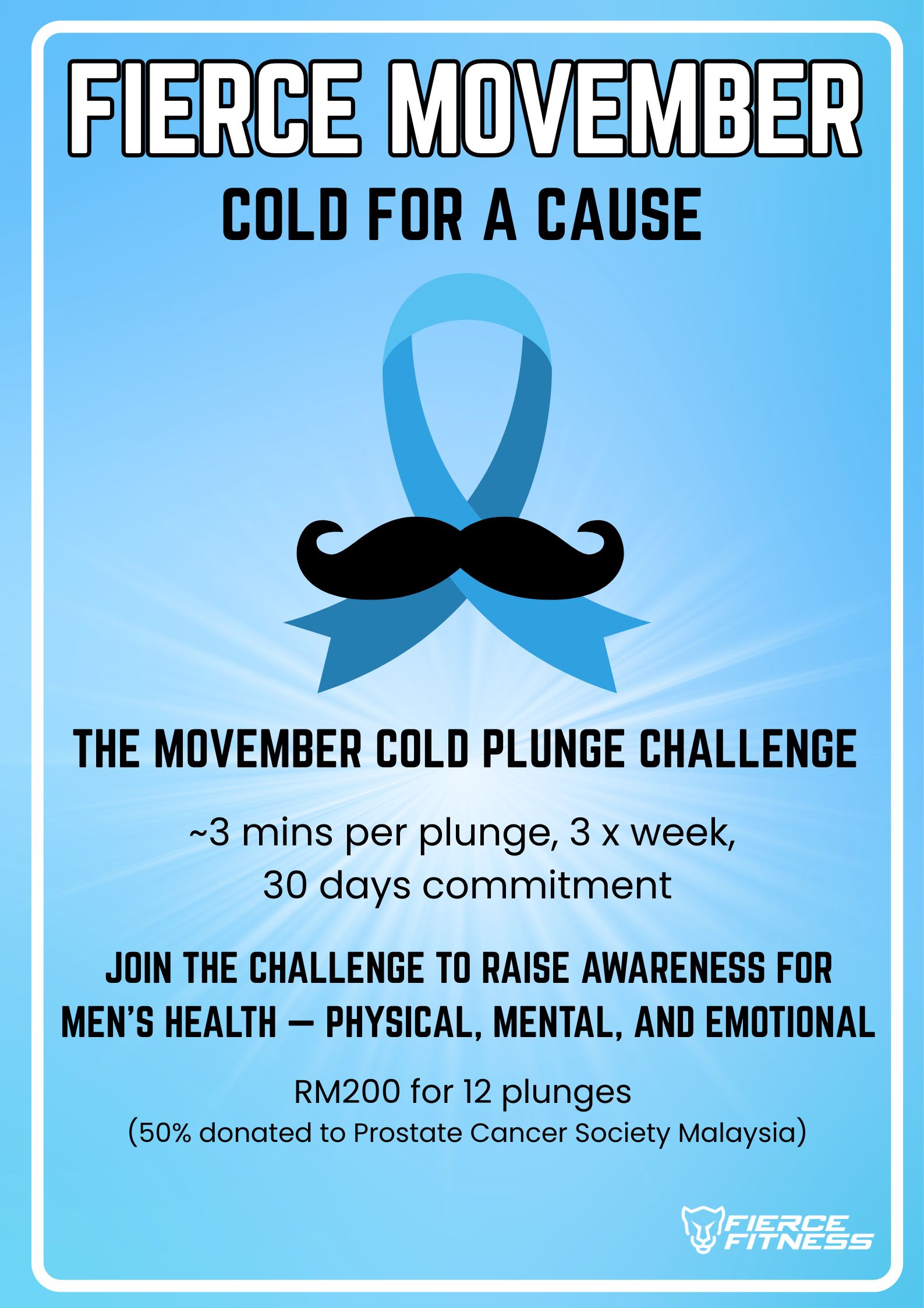 Mustache visual for movermber cold of cause challenge